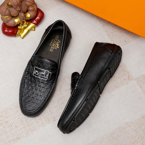 Replica Hermes Leather Shoes For Men #1209646 $68.00 USD for Wholesale