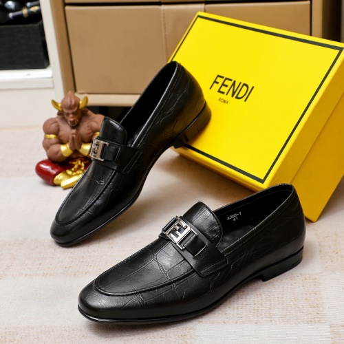 Replica Fendi Leather Shoes For Men #1209663 $80.00 USD for Wholesale