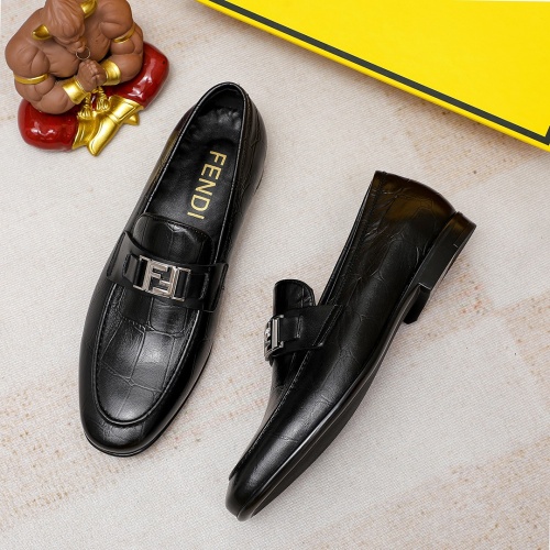 Replica Fendi Leather Shoes For Men #1209663 $80.00 USD for Wholesale