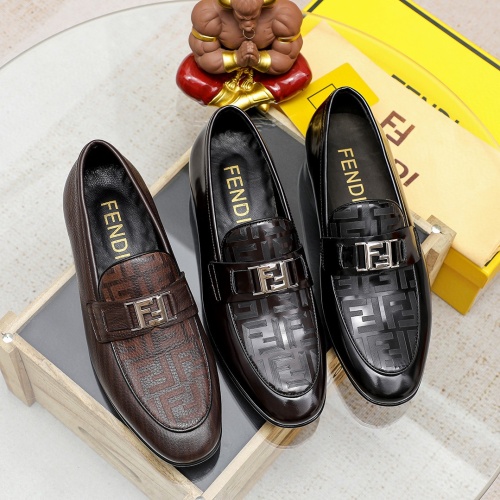 Replica Fendi Leather Shoes For Men #1209667 $80.00 USD for Wholesale