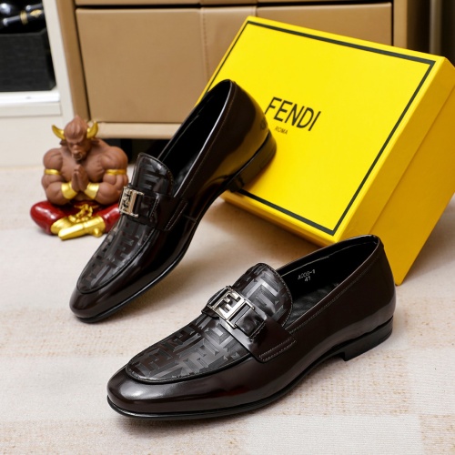 Replica Fendi Leather Shoes For Men #1209667 $80.00 USD for Wholesale