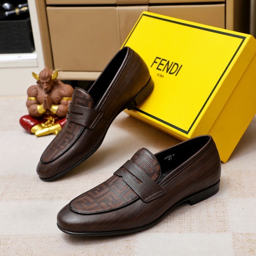 Replica Fendi Leather Shoes For Men #1209671 $80.00 USD for Wholesale