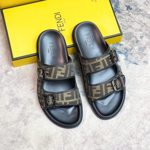 Wholesale Fendi Slippers For Men #1209883 $56.00 USD, Wholesale Quality Replica Fendi Slippers