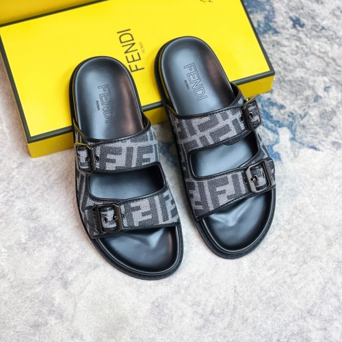 Wholesale Fendi Slippers For Men #1209884 $56.00 USD, Wholesale Quality Replica Fendi Slippers