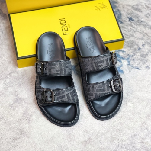 Wholesale Fendi Slippers For Men #1209885 $56.00 USD, Wholesale Quality Replica Fendi Slippers