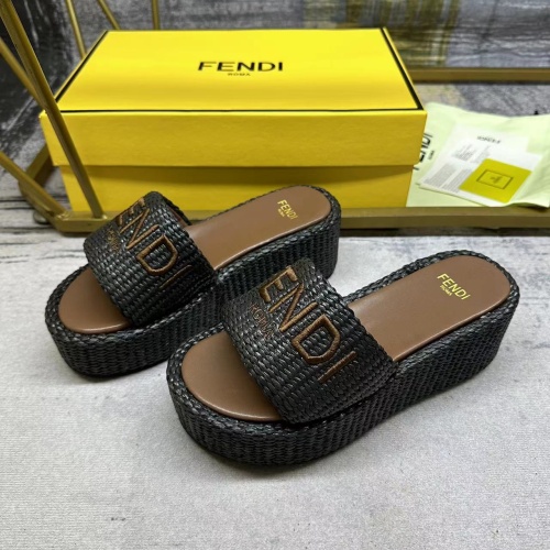 Wholesale Fendi Slippers For Women #1210008 $88.00 USD, Wholesale Quality Replica Fendi Slippers