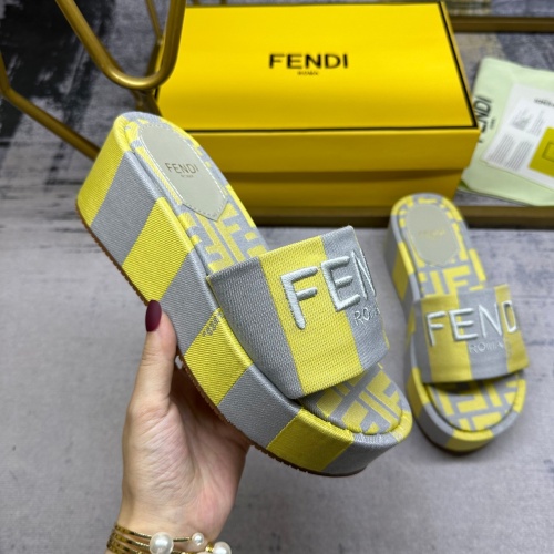 Replica Fendi Slippers For Women #1210015 $85.00 USD for Wholesale