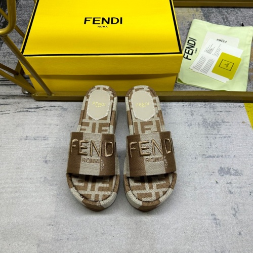 Replica Fendi Slippers For Women #1210016 $85.00 USD for Wholesale