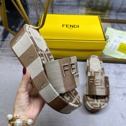 Replica Fendi Slippers For Women #1210016 $85.00 USD for Wholesale