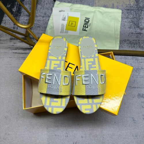 Wholesale Fendi Slippers For Women #1210035 $82.00 USD, Wholesale Quality Replica Fendi Slippers