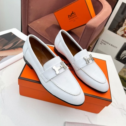 Replica Hermes Leather Shoes For Women #1210093 $96.00 USD for Wholesale