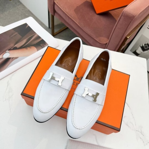 Replica Hermes Leather Shoes For Women #1210093 $96.00 USD for Wholesale