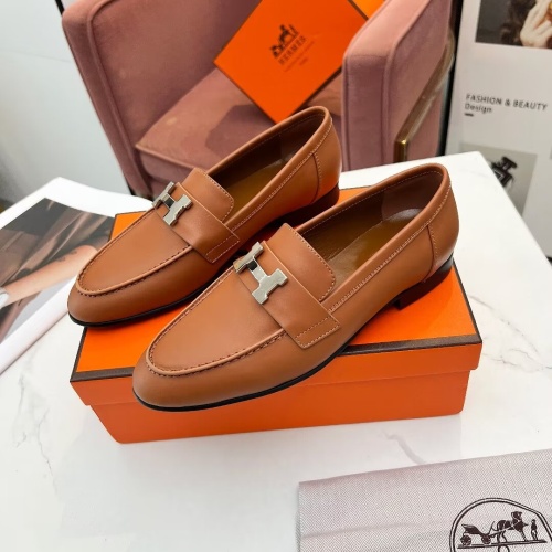 Wholesale Hermes Leather Shoes For Women #1210095 $96.00 USD, Wholesale Quality Replica Hermes Leather Shoes