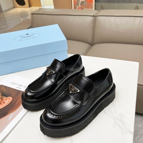 Wholesale Prada Leather Shoes For Women #1210481 $108.00 USD, Wholesale Quality Replica Prada Leather Shoes