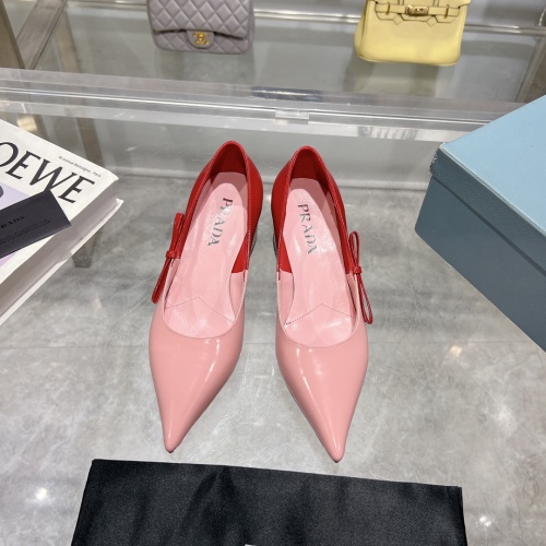 Replica Prada High-heeled Shoes For Women #1210644 $112.00 USD for Wholesale