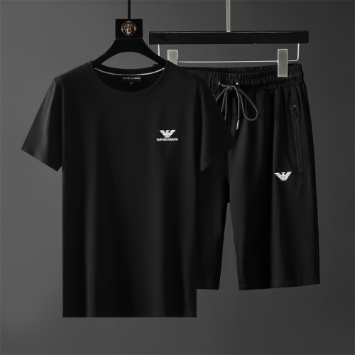 Wholesale Armani Tracksuits Short Sleeved For Men #1211489 $64.00 USD, Wholesale Quality Replica Armani Tracksuits