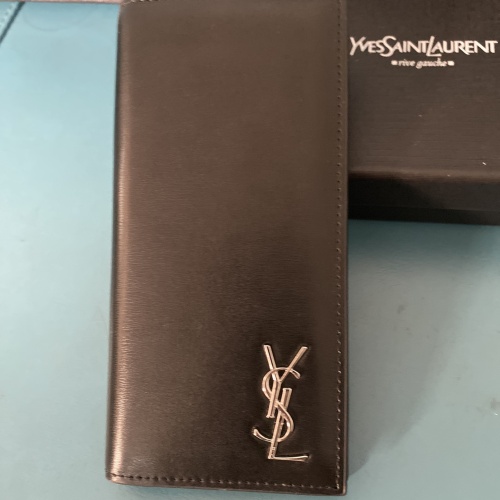 Wholesale Yves Saint Laurent YSL Man Wallets In Silver #1211783 $45.00 USD, Wholesale Quality Replica Yves Saint Laurent YSL AAA Man Wallets