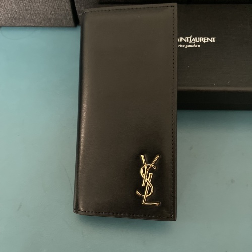 Wholesale Yves Saint Laurent YSL Man Wallets In Gold #1211784 $45.00 USD, Wholesale Quality Replica Yves Saint Laurent YSL AAA Man Wallets