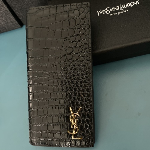 Wholesale Yves Saint Laurent YSL Man Wallets In Gold #1211786 $45.00 USD, Wholesale Quality Replica Yves Saint Laurent YSL AAA Man Wallets