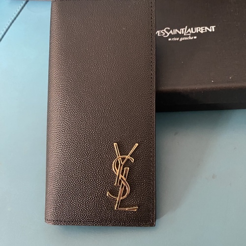 Wholesale Yves Saint Laurent YSL Man Wallets In Gold #1211787 $45.00 USD, Wholesale Quality Replica Yves Saint Laurent YSL AAA Man Wallets