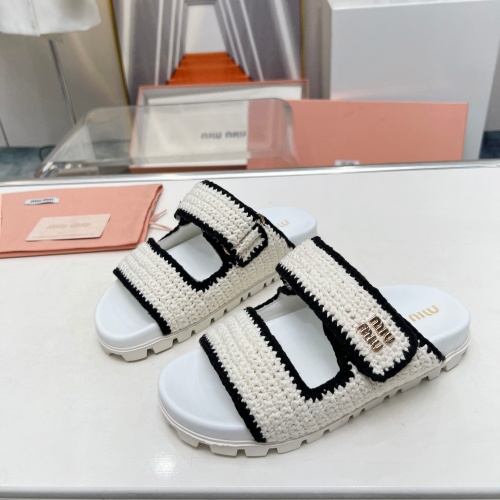 Wholesale MIU MIU Slippers For Women #1212092 $98.00 USD, Wholesale Quality Replica MIU MIU Slippers