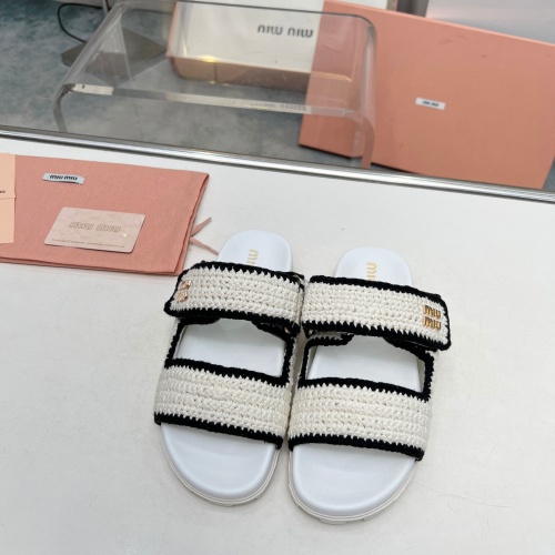 Replica MIU MIU Slippers For Women #1212092 $98.00 USD for Wholesale