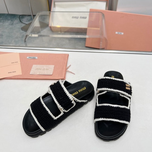 Replica MIU MIU Slippers For Women #1212094 $98.00 USD for Wholesale