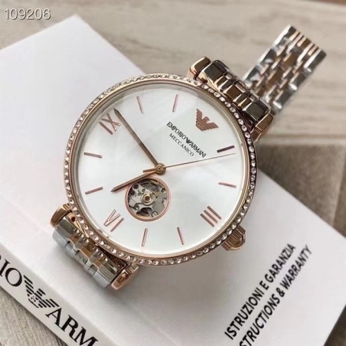 Replica Armani AAA Quality Watches In Rose Gold For Women #1213173 $225.00 USD for Wholesale