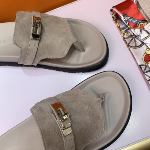 Replica Hermes Slippers For Men #1216666 $80.00 USD for Wholesale