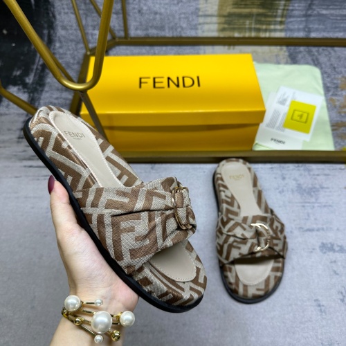 Replica Fendi Slippers For Women #1216829 $80.00 USD for Wholesale