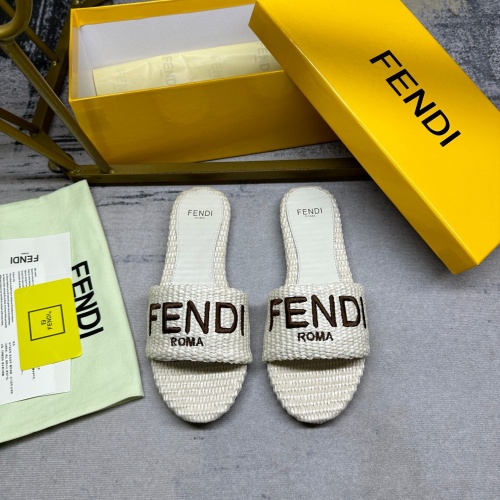 Wholesale Fendi Slippers For Women #1217042 $85.00 USD, Wholesale Quality Replica Fendi Slippers