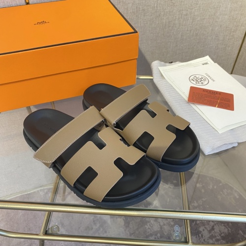 Replica Hermes Slippers For Men #1217185 $76.00 USD for Wholesale