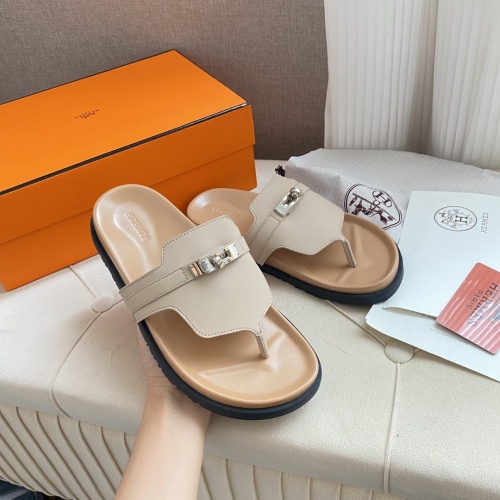 Replica Hermes Slippers For Men #1217264 $82.00 USD for Wholesale