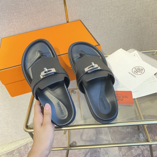 Replica Hermes Slippers For Men #1217269 $76.00 USD for Wholesale