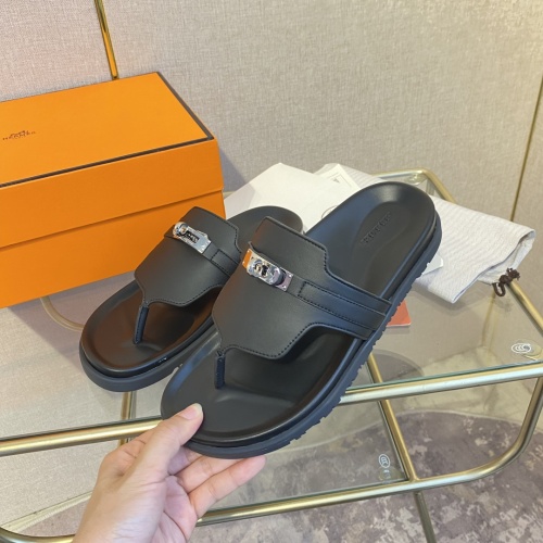 Replica Hermes Slippers For Men #1217269 $76.00 USD for Wholesale