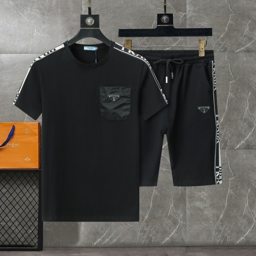 Wholesale Prada Tracksuits Short Sleeved For Men #1217836 $56.00 USD, Wholesale Quality Replica Prada Tracksuits