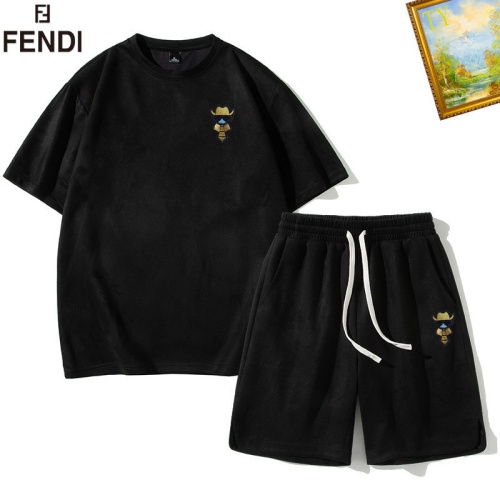 Wholesale Fendi Tracksuits Short Sleeved For Men #1218041 $48.00 USD, Wholesale Quality Replica Fendi Tracksuits