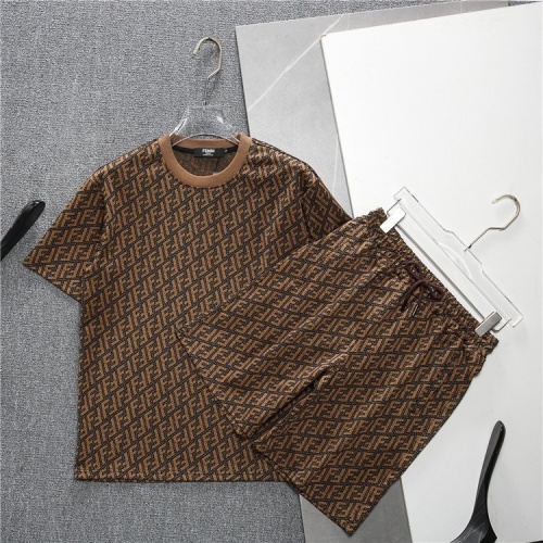 Wholesale Fendi Tracksuits Short Sleeved For Men #1218937 $48.00 USD, Wholesale Quality Replica Fendi Tracksuits