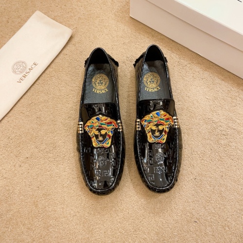 Wholesale Versace Leather Shoes For Men #1220613 $68.00 USD, Wholesale Quality Replica Versace Leather Shoes