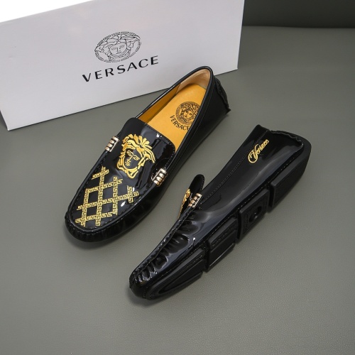 Wholesale Versace Leather Shoes For Men #1220619 $68.00 USD, Wholesale Quality Replica Versace Leather Shoes