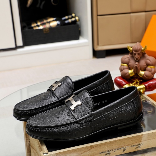 Replica Hermes Leather Shoes For Men #1220629 $68.00 USD for Wholesale