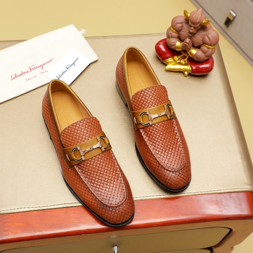 Wholesale Salvatore Ferragamo Leather Shoes For Men #1220805 $85.00 USD, Wholesale Quality Replica Salvatore Ferragamo Leather Shoes