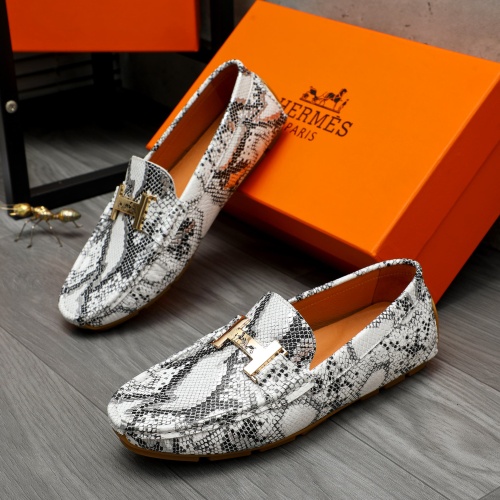 Replica Hermes Leather Shoes For Men #1220980 $68.00 USD for Wholesale