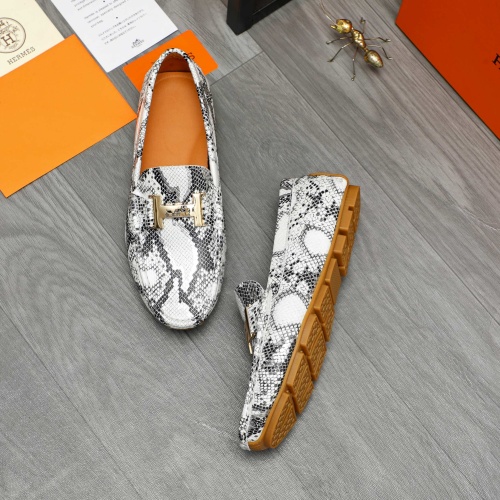 Replica Hermes Leather Shoes For Men #1220980 $68.00 USD for Wholesale