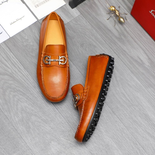 Replica Salvatore Ferragamo Leather Shoes For Men #1220981 $76.00 USD for Wholesale