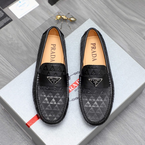 Wholesale Prada Leather Shoes For Men #1220987 $68.00 USD, Wholesale Quality Replica Prada Leather Shoes