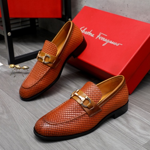 Wholesale Salvatore Ferragamo Leather Shoes For Men #1221003 $82.00 USD, Wholesale Quality Replica Salvatore Ferragamo Leather Shoes