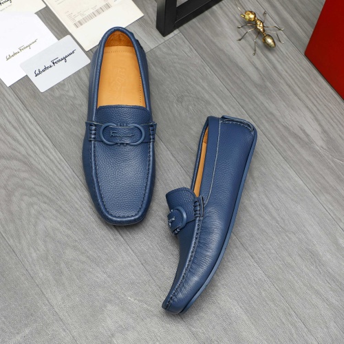 Replica Salvatore Ferragamo Leather Shoes For Men #1221162 $82.00 USD for Wholesale