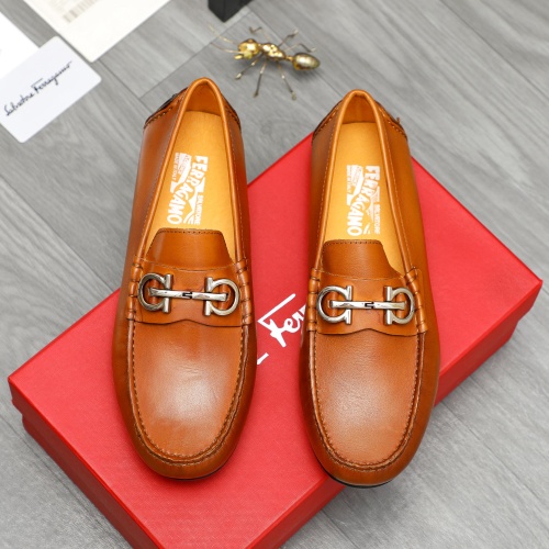 Wholesale Salvatore Ferragamo Leather Shoes For Men #1221228 $76.00 USD, Wholesale Quality Replica Salvatore Ferragamo Leather Shoes