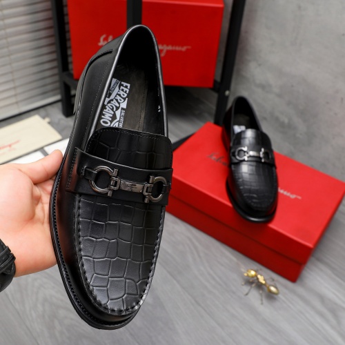 Replica Salvatore Ferragamo Leather Shoes For Men #1221250 $82.00 USD for Wholesale